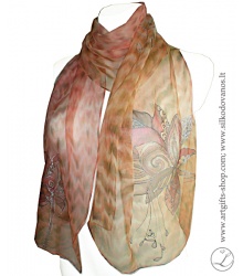 hand-dyed-painted-silk-scarf-pink-orange-flower-tapytas-silko-salis-persikinis-gele2
