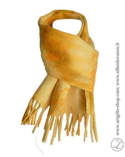 hand-felted-merino-wool-scarf-yellow-l-gifts-lina-egle-urbonaite-3