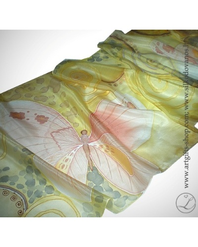 hand-painted-silk-scarf-yellow-butterfly-tapytas-silko-salikas-geltonas-drugeli2s
